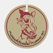 Creëer Uw Eigen Rode & Gouden Ganeshfluit Glas Ornament (Achterkant)