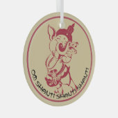 Creëer Uw Eigen Rode & Gouden Ganeshfluit Glas Ornament (Voorkant Rechts)