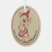 Creëer Uw Eigen Rode & Gouden Ganeshfluit Glas Ornament (Voorkant links)
