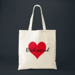 Creëer Uw eigen rode hart Tote Bag<br><div class="desc">Creëer je eigen gewoonte bedankt je canvas tas cadeau voor een bruidsmeisje of een dienstmeisje op je bruiloft. Als je de achtergrondkleur van dit ontwerp verandert, zal je de kleur van de schattige heldere rode hartvorm veranderen. U kunt de hartgrootte veranderen door in of uit op het maskerende afbeelding te...</div>