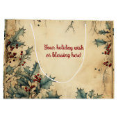 Creëer uw eigen rode Holly perkament Groot Cadeauzakje (Achterkant)