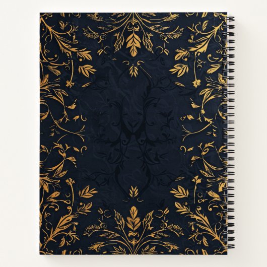 Creëer Uw Eigen Romantisch Zwart & Goud Notitieboe Notitieboek (Achterkant)