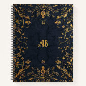 Creëer Uw Eigen Romantisch Zwart & Goud Notitieboe Notitieboek (Voorkant)