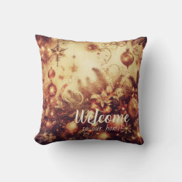 Creëer uw eigen romantische gouden kerstversiering kussen