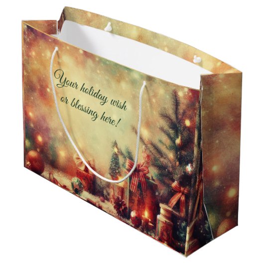 Creëer uw eigen romantische kerstboom groot cadeauzakje (Achterkant Gekanteld)