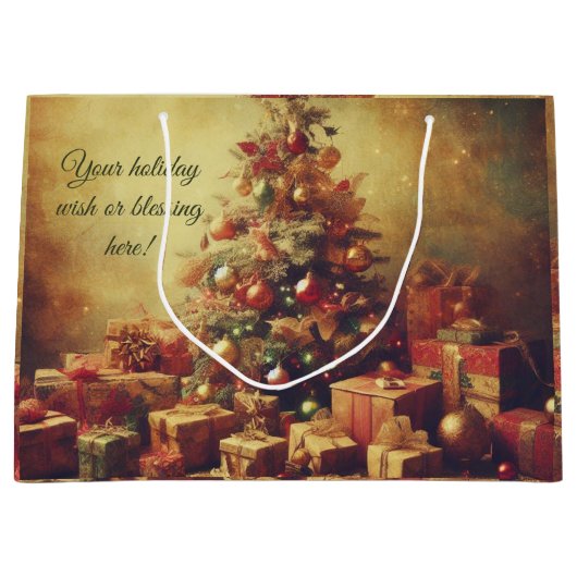 Creëer uw eigen romantische kerstboom groot cadeauzakje (Voorkant)