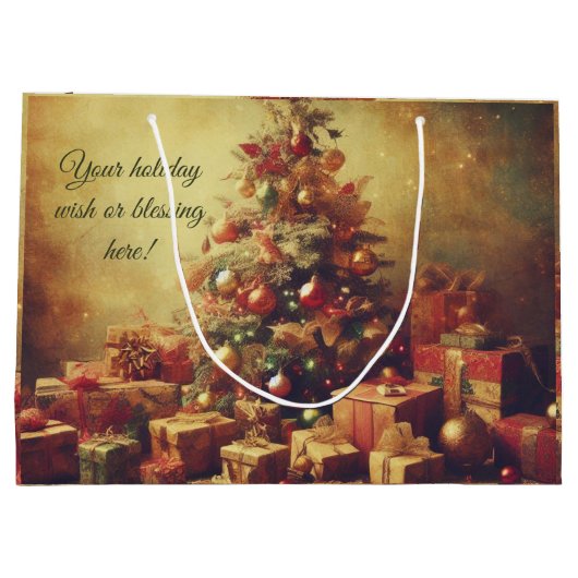 Creëer uw eigen romantische kerstboom groot cadeauzakje (Achterkant)