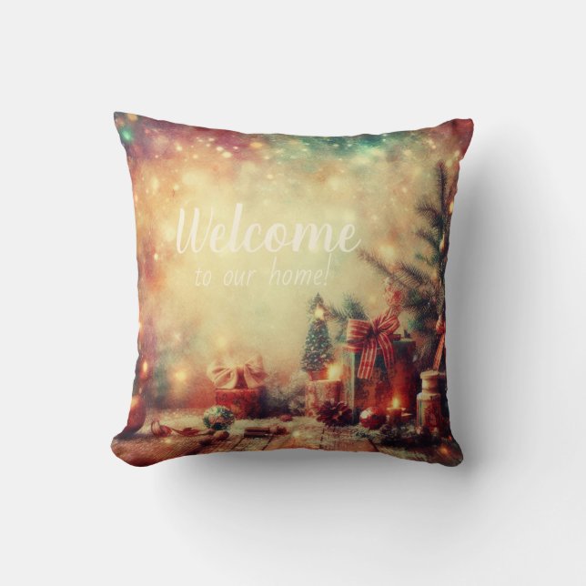 Creëer uw eigen romantische kerstboom kussen (Voorkant)