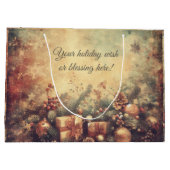 Creëer Uw eigen romantische kerstcadeaus & dennen Groot Cadeauzakje (Achterkant)