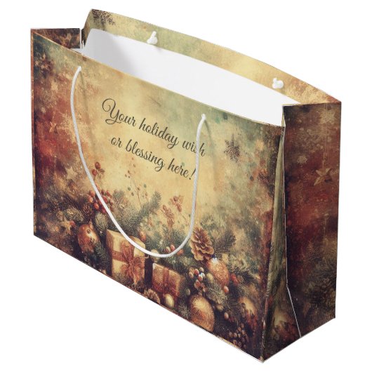 Creëer Uw eigen romantische kerstcadeaus & dennen Groot Cadeauzakje (Achterkant Gekanteld)