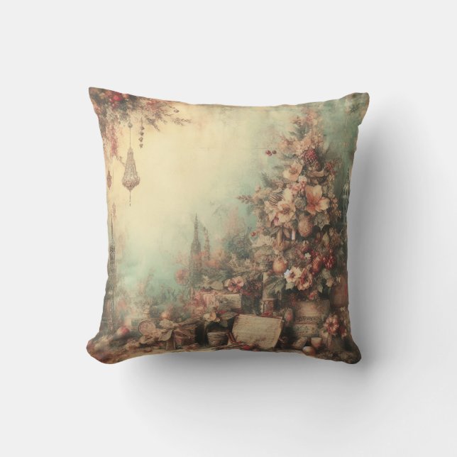 Creëer uw eigen romantische Victoriaans kerstboom Kussen (Voorkant)