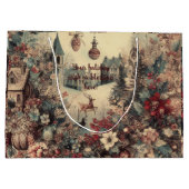 Creëer uw eigen romantische Victoriaans kerstscène Groot Cadeauzakje (Achterkant)