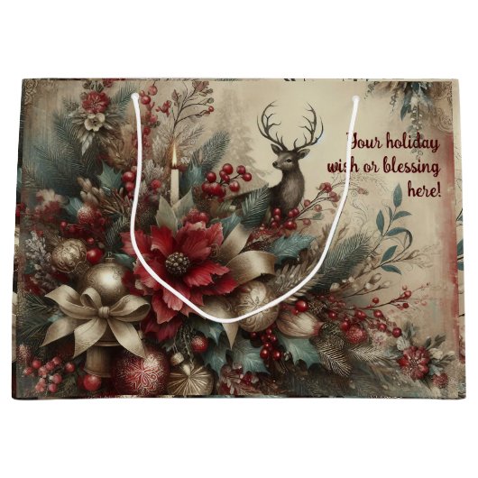 Creëer uw eigen romantische Victoriaans kerststal Groot Cadeauzakje (Voorkant)