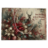 Creëer uw eigen romantische Victoriaans kerststal Groot Cadeauzakje (Achterkant)