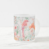 Creëer Uw eigen romantische vogels & bloemen Matglas Koffiemok (Voorkant rechts)