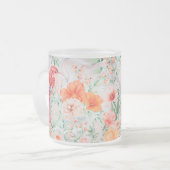 Creëer Uw eigen romantische vogels & bloemen Matglas Koffiemok (Voorkant links)