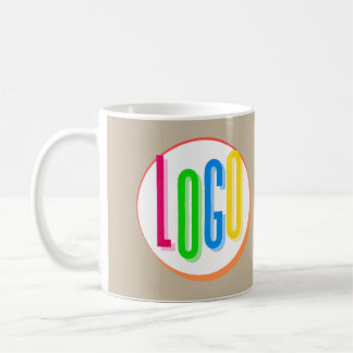 CREËER UW EIGEN ROND LOGO SJABLOON PROTOTYPE KOFFIEMOK