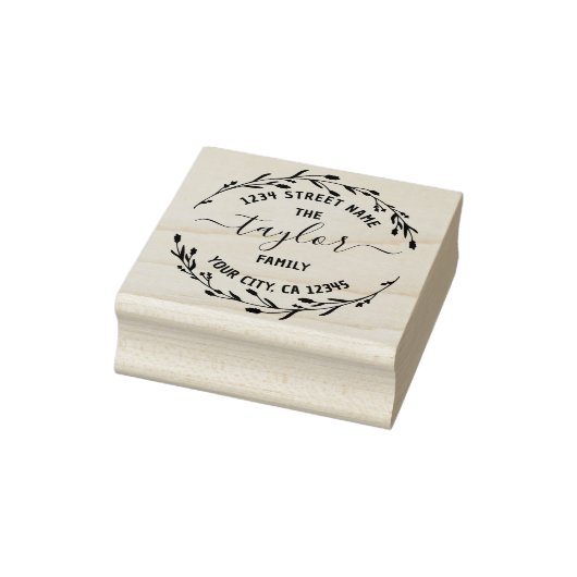 Creëer Uw eigen Ronde Adres Familienaam R Rubberstempel (Stempel)