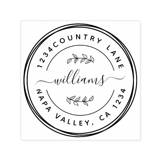 Creëer Uw eigen Ronde adres van de Terugkeer Zelf- Zelfinktende Stempel (Design)