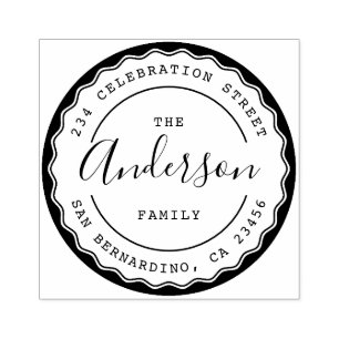 Creëer Uw eigen ronde familienaam Return-adres Rubberstempel