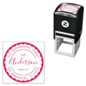 Creëer Uw eigen ronde familienaam Return-adres Zelfinktende Stempel (In situ)