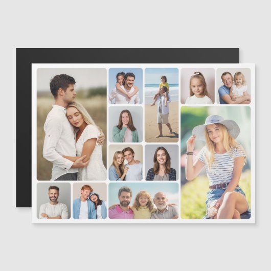 Creëer Uw eigen ronde hoeken 12 fotocollage (Voorkant / Achterkant)