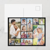Creëer Uw eigen ronde hoeken 12 fotocollage Briefkaart (Voorkant / Achterkant)