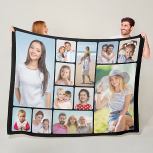 Creëer Uw eigen ronde hoeken 12 fotocollage Fleece Deken