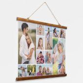 Creëer Uw eigen ronde hoeken 12 fotocollage Hangend Wandkleed (Gebogen)
