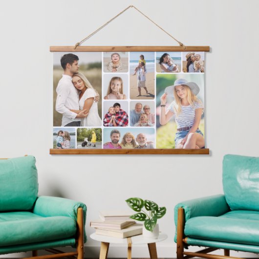 Creëer Uw eigen ronde hoeken 12 fotocollage Hangend Wandkleed (Woonkamer)