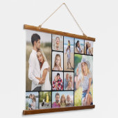 Creëer Uw eigen ronde hoeken 12 fotocollage Hangend Wandkleed (Gebogen)