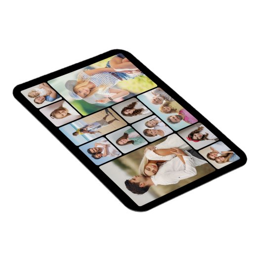 Creëer Uw eigen ronde hoeken 12 fotocollage Magneet (Rechterzijde)