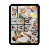 Creëer Uw eigen ronde hoeken 12 fotocollage Magneet (Verticaal)