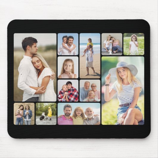 Creëer Uw eigen ronde hoeken 12 fotocollage Muismat (Voorkant)