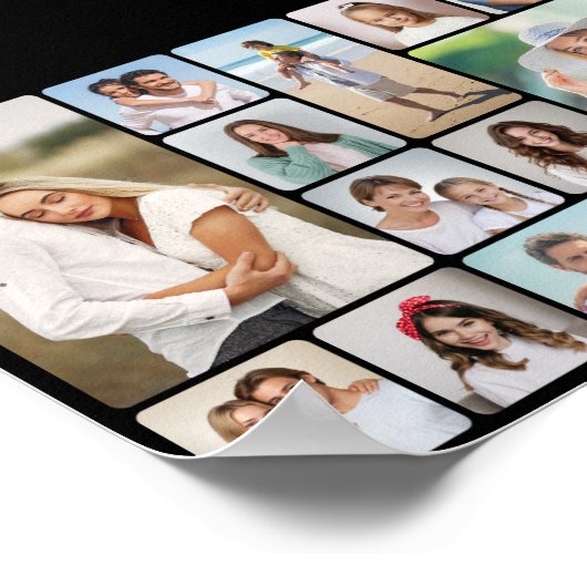 Creëer Uw eigen ronde hoeken 12 fotocollage Poster (Hoek)