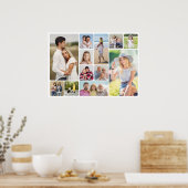 Creëer Uw eigen ronde hoeken 12 fotocollage Poster (Keuken)