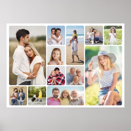 Creëer Uw eigen ronde hoeken 12 fotocollage Poster (Voorkant)