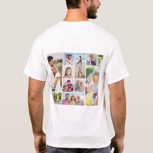 Creëer Uw eigen ronde hoeken 12 fotocollage T-shirt (Achterkant)