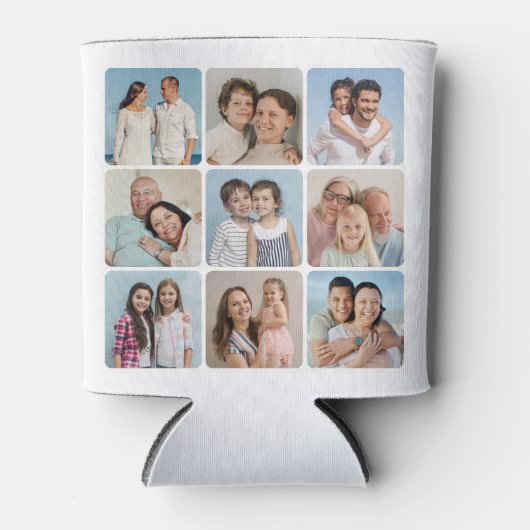 Creëer Uw eigen ronde hoeken 9 Fotocollage Blikjeskoeler (Voorkant)