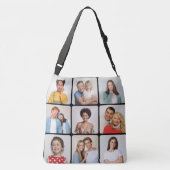 Creëer Uw eigen ronde hoeken 9 Fotocollage Crossbody Tas (Achterkant)