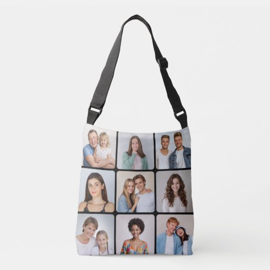 Creëer Uw eigen ronde hoeken 9 Fotocollage Crossbody Tas (Voorkant)