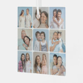 Creëer Uw eigen ronde hoeken 9 Fotocollage Glas Ornament (Voorkant links)