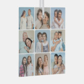 Creëer Uw eigen ronde hoeken 9 Fotocollage Glas Ornament (Voorkant Rechts)