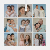 Creëer Uw eigen ronde hoeken 9 Fotocollage Glas Ornament (Achterkant)