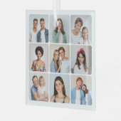 Creëer Uw eigen ronde hoeken 9 Fotocollage Glas Ornament (Voorkant links)