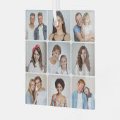 Creëer Uw eigen ronde hoeken 9 Fotocollage Glas Ornament (Voorkant links)
