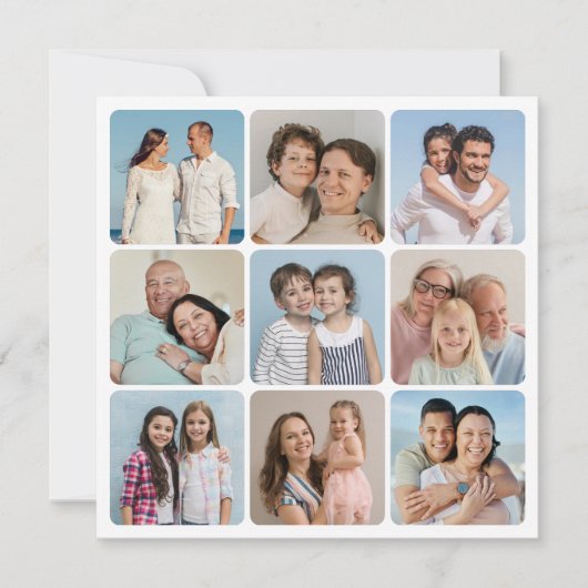 Creëer Uw eigen ronde hoeken 9 Fotocollage Kaart (Voorkant)