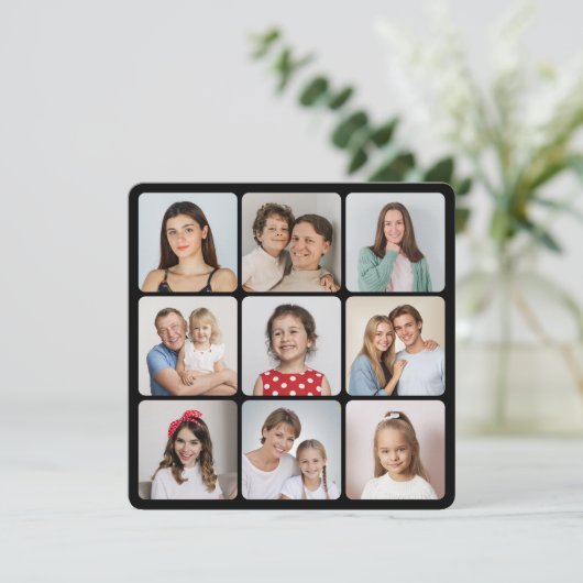 Creëer Uw eigen ronde hoeken 9 Fotocollage Kaart (Staand voorkant)