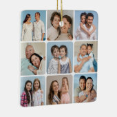 Creëer Uw eigen ronde hoeken 9 Fotocollage Keramisch Ornament (Rechts)