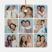 Creëer Uw eigen ronde hoeken 9 Fotocollage Keramisch Ornament (Achterkant)